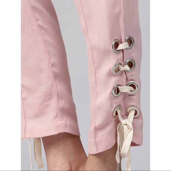Regular Fit Baby Pink Solid Trousers! Size: Medium - Picture 5 of 8